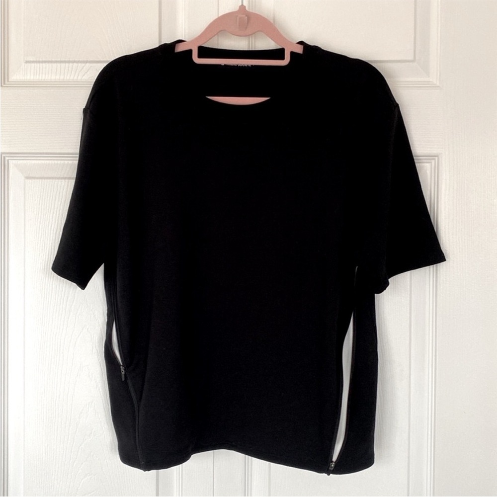 Thrive Societe Short Sleeve Shirt Top Black size Large